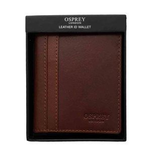Osprey London Felix ID Wallet Bifold Brown Glazed Calf Leather Men's